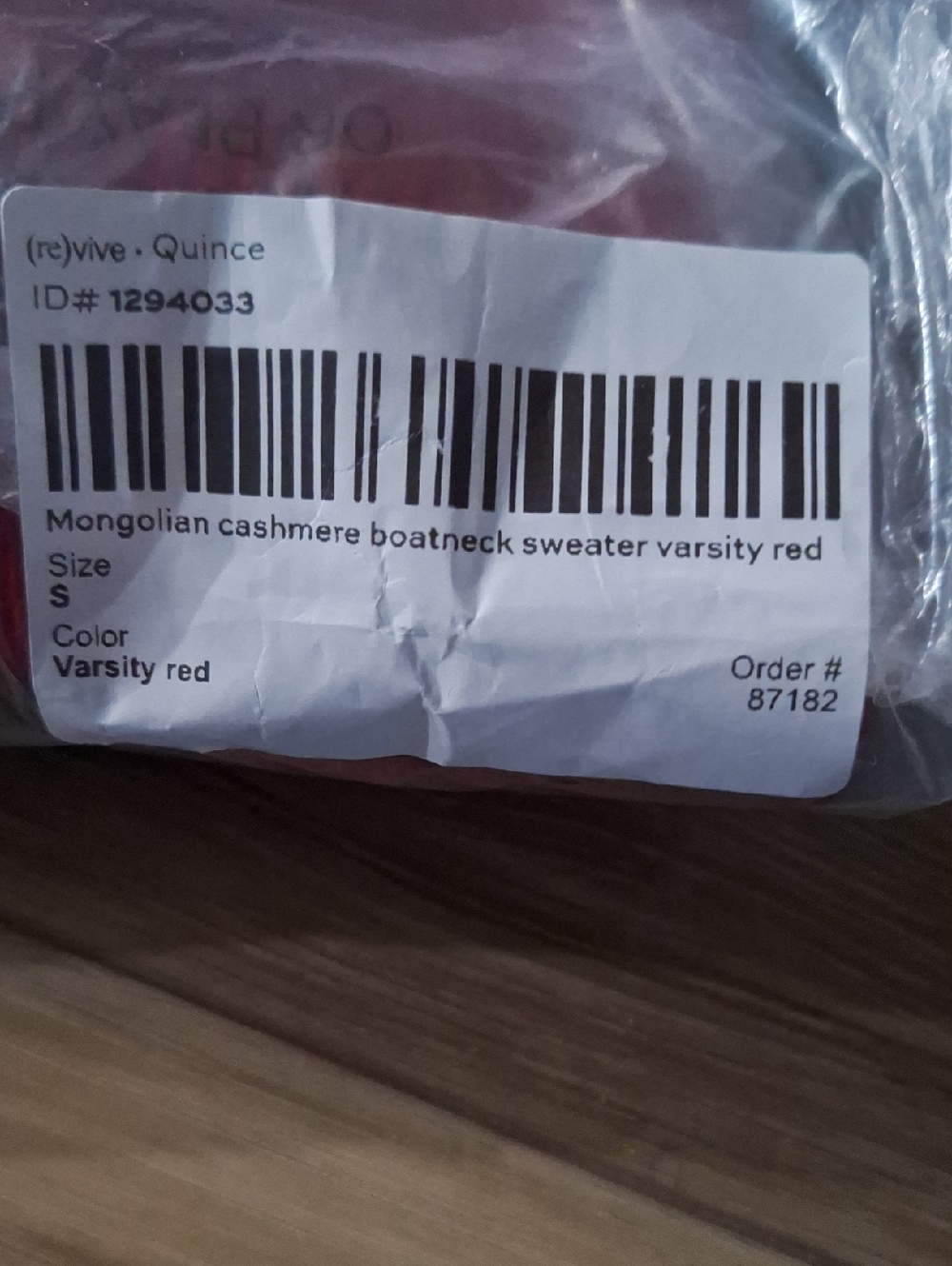 Quince Mongolian Cashmere Boatneck Sweater Varsity Red S NWT - Picture 3 of 3